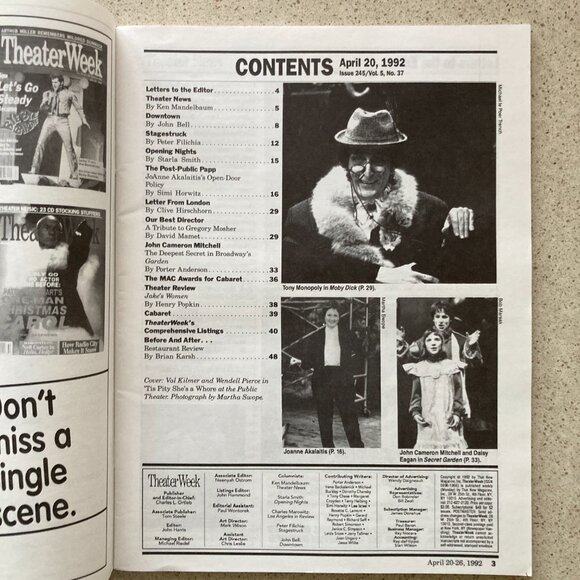 Val Kilmer Wendell Pierce Theater Week Magazine April 20 1992 Address Label Att - Picture 3 of 4